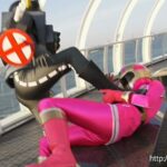 GTRL-64 Ayumi Rika 宝玉戦隊ルミナスX 第1部 ルミナスピンク大狂乱 恐怖のシグナル地獄 Heroine ブーツ Costume Cosplay