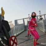 GTRL-64 Ayumi Rika 宝玉戦隊ルミナスX 第1部 ルミナスピンク大狂乱 恐怖のシグナル地獄 Heroine ブーツ Costume Cosplay