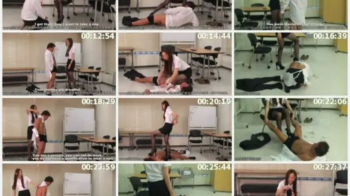 Screenshot 4 from Risa Joou-sama: Assigned to a Leg-Beauty Office Lady, Foot Fetish Male Servant MLDO-154 Risa Joou-sama Mini Skirt Kick Gold Impression
