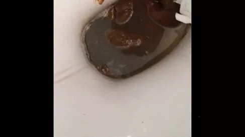 Screenshot 5 aus PooAlina Süße Alina scheißt und furzt kräftig auf der Toilette. Morgen