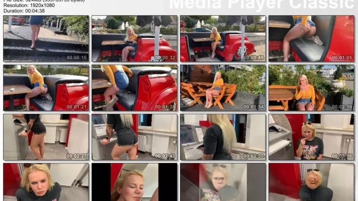 Screenshot 1 from 은행에 있는 대중! 그는 내 얼굴에 똥을 싸! 악마 소피, 햄버거 가게 앞에서 햄버거 차 안에서 대놓고 똥을 싸! 악마 소피