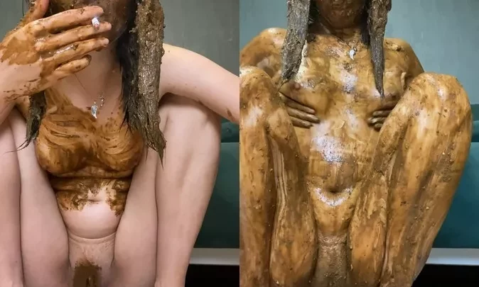 Verrückte 2 Haufen von Kopf und Körper, rauchendes PooGirl