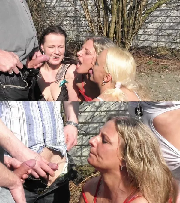 RosellaExtrem: 3 public swallowing Piss sluts! Camera 2