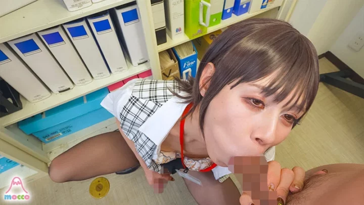 Screenshot 4 from MOOC-018 Shizuku Kokoro: The Transsexual Office Lady Struggles with Persistent Morning Wood at Late Night Work, Gets Her Ass and Pussy Rubbed, and is Made to Ejaculate 14 Times – Anal Mokko / Mousozoku