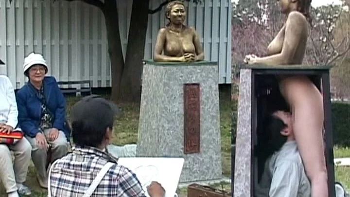 Screenshot 19 aus RCT-126 Wird zur Statue und zeigt sich in der Öffentlichkeit 90 Minuten Exposition & Disziplin Gotou Yurika, Wakatsuki Sena, Nakamura Shino