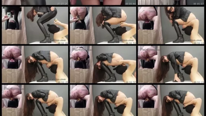 Screenshot 5 from Slut pooping in mouth of a toilet slave (PooAlina.com)