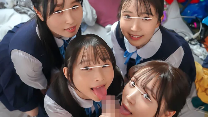 HUNTC-566 近所のかわいい女の子と彼女の友達が私の寮の部屋に侵入しているのを見て興奮した！ 3人でのフェラ HHH グループ のスクリーンショット 6